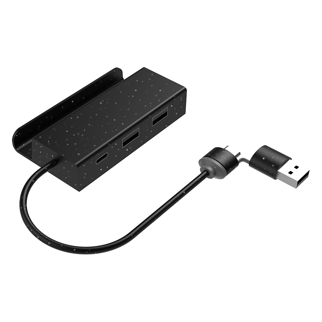 USB razdelnik sa 3 ulaza, držač za telefon, mix: reciklirani kamen i plastika